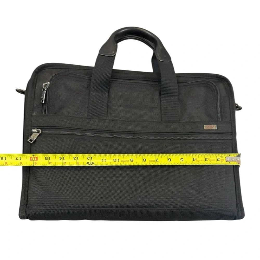 Tumi Black Ballistic Nylon Laptop Slim Design Briefcase Messenger Bag